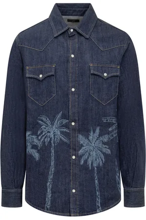 Alanui Heren, Overhemden, Blauw, Maat: M Denim