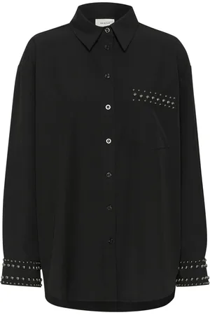 Gestuz Dames, Blouses & Shirts, Zwart, Maat: 2XL Viscose