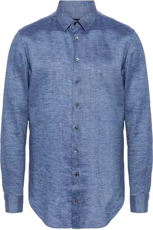 Giorgio Armani Heren, Overhemden, Blauw, Maat: L