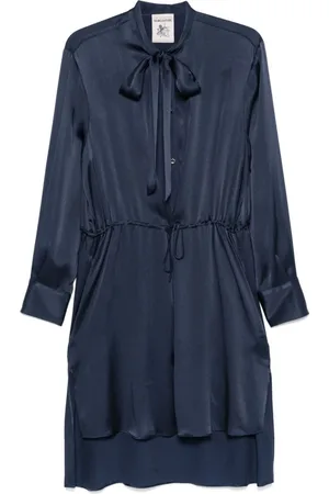 SEMICOUTURE Dames, Jurken, Blauw, Maat: S Zijde
