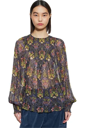 Antik Batik Dames, Blouses & Shirts, Veelkleurig, Maat: S Chiffon