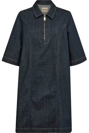 Mos Mosh Dames, Jurken, Blauw, Maat: L Denim