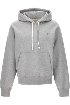 Saint Laurent Heren, Sweatshirts & Hoodies, Grijs, Maat: XL Katoen