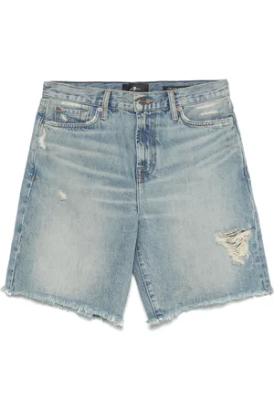 7 for all Mankind Dames, Korte broeken, Blauw, Maat: W27 Denim
