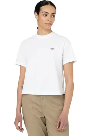 Dickies Dames, Tops, Wit, Maat: L Katoen