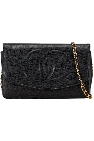 CHANEL Dames, Pre-owned, Zwart, Maat: ONE Size Leer