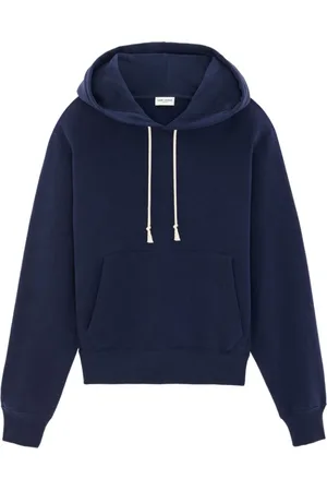 Saint Laurent Heren, Sweatshirts & Hoodies, Blauw, Maat: S Katoen