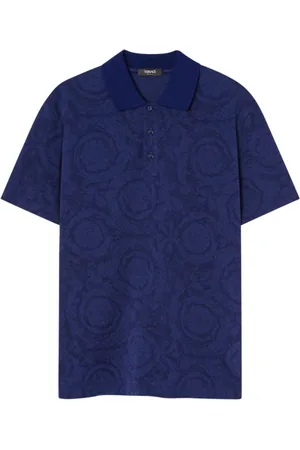 VERSACE Heren, Tops, Blauw, Maat: 3XL Katoen