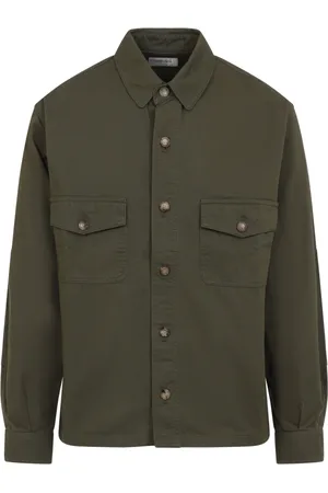 Saint Laurent Heren, Overhemden, Groen, Maat: M Katoen