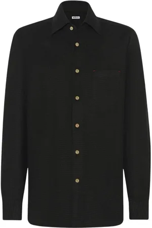 Kiton Heren, Overhemden, Zwart, Maat: M Flanel