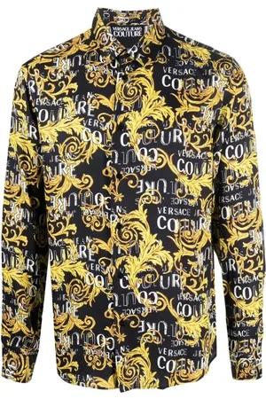 VERSACE Heren, Overhemden, Zwart, Maat: M Viscose