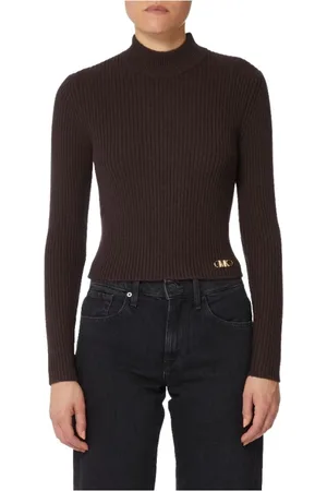 Michael Kors Dames, Truien, Bruin, Maat: L Wol