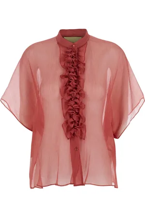 MOMONÍ Dames, Blouses & Shirts, Rood, Maat: M Zijde