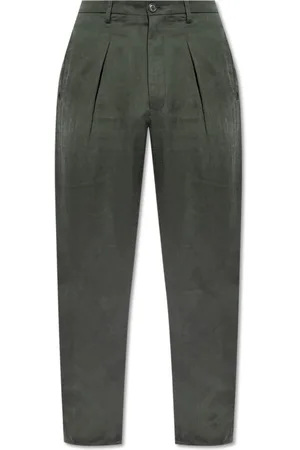 Giorgio Armani Heren, Broeken, Groen, Maat: XL Linnen