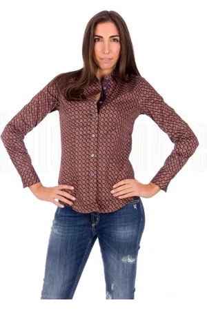 caliban Dames, Blouses & Shirts, Bruin, Maat: XL
