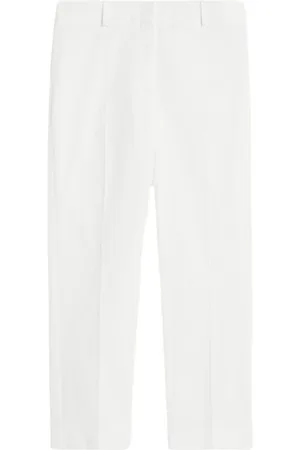 Max Mara Dames, Broeken, Wit, Maat: XL Katoen