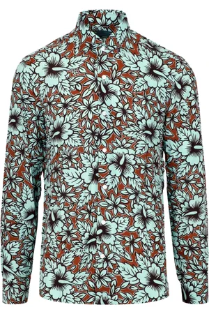 BARBA Heren, Overhemden, Bruin, Maat: 4XL Katoen