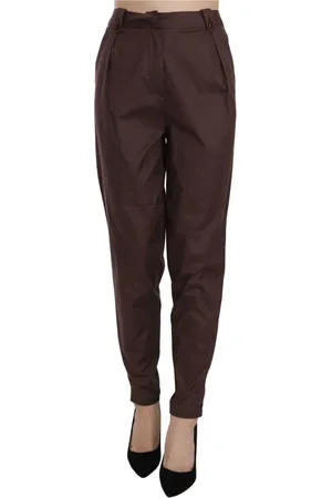 Roberto Cavalli Dames, Broeken, Bruin, Maat: 2XS Katoen