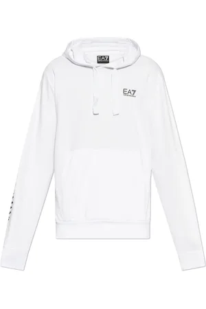 EA7 Heren, Sweatshirts & Hoodies, Wit, Maat: 2XL Katoen