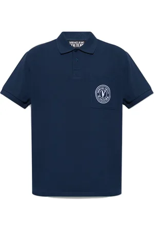 VERSACE Heren, Tops, Blauw, Maat: XL Katoen