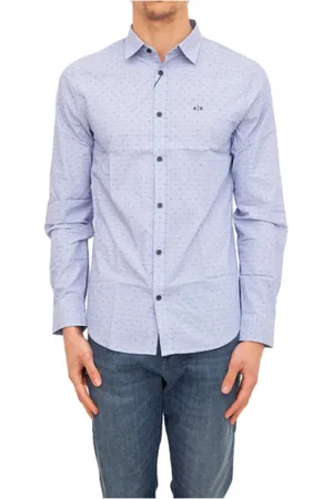 Armani Exchange Heren, Overhemden, Blauw, Maat: S Katoen