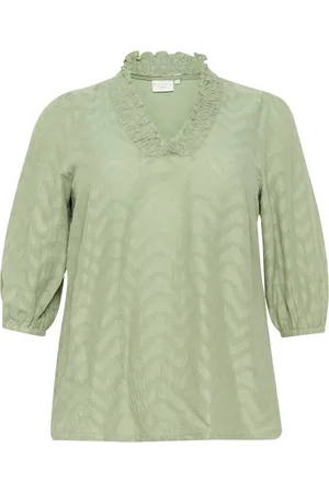 Kaffe Dames, Blouses & Shirts, Groen, Maat: XL