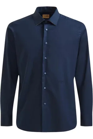 ALVIERO MARTINI 1A CLASSE Heren, Overhemden, Blauw, Maat: M Katoen