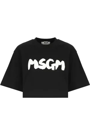 Msgm Dames, Tops, Zwart, Maat: M Katoen