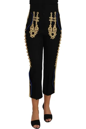 Dolce & Gabbana Dames, Broeken, Zwart, Maat: 2XS Wol