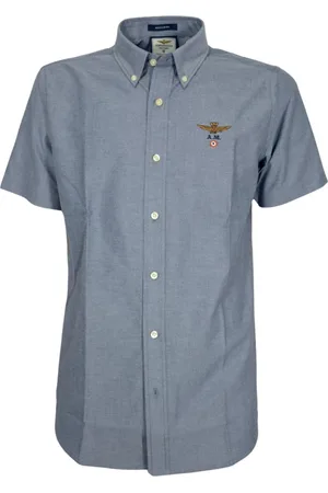 Aeronautica Militare Heren, Overhemden, Blauw, Maat: L Katoen