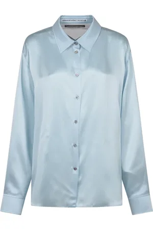 Alexander Wang Dames, Blouses & Shirts, Blauw, Maat: XL Zijde