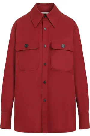 Saint Laurent Dames, Blouses & Shirts, Rood, Maat: M Katoen