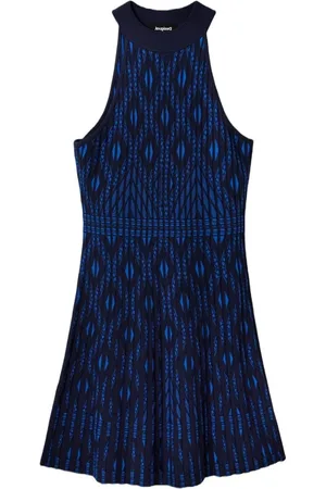 Desigual Dames, Jurken, Blauw, Maat: L Viscose
