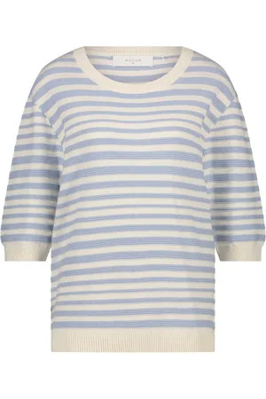 NUKUS Dames, Truien, Blauw, Maat: M Katoen
