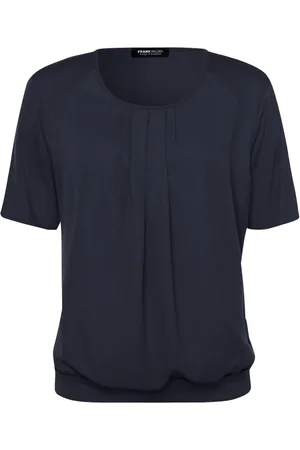 Frank Walder Dames, Blouses & Shirts, Blauw, Maat: 5XL Viscose
