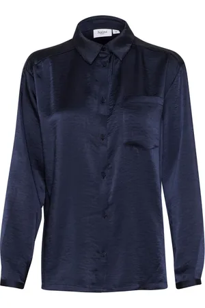 Saint Tropez Dames, Blouses & Shirts, Blauw, Maat: XS Poliester