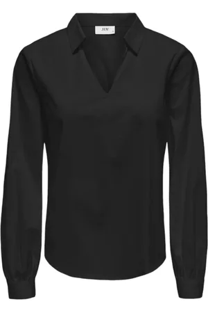 JACQUELINE DE YONG Dames, Blouses & Shirts, Zwart, Maat: M Katoen