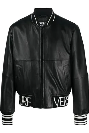 VERSACE Heren, Jassen, Zwart, Maat: M Leer