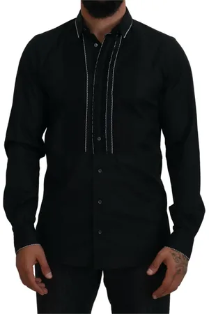 Dolce & Gabbana Heren, Overhemden, Zwart, Maat: XL Katoen