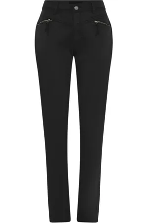 C.ro Dames, Jeans, Zwart, Maat: L Katoen