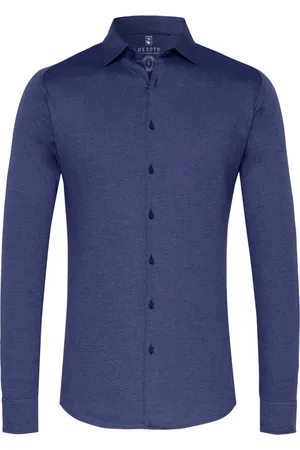 DESOTO Heren, Overhemden, Blauw, Maat: 3XL Katoen