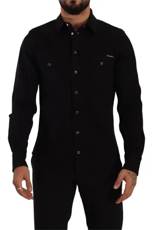Dolce & Gabbana Heren, Overhemden, Zwart, Maat: M Katoen