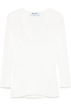 Blugirl Dames, Truien, Wit, Maat: L Viscose