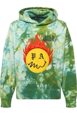 Palm Angels Heren, Sweatshirts & Hoodies, Groen, Maat: M Katoen
