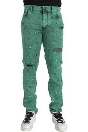 Dolce & Gabbana Heren, Jeans, Groen, Maat: L Denim