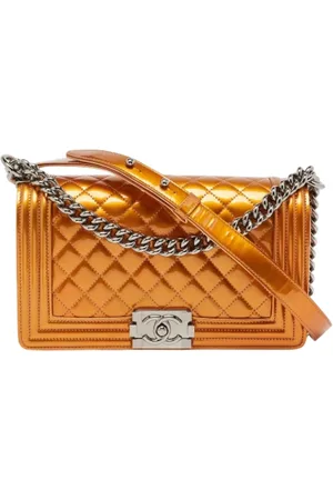 CHANEL Dames, Pre-owned, Oranje, Maat: ONE Size Leer