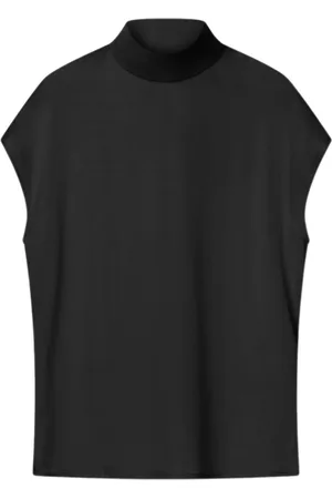 AERON Dames, Blouses & Shirts, Zwart, Maat: S Satijn