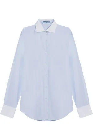 Prada Dames, Blouses & Shirts, Blauw, Maat: XS