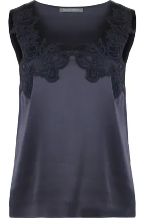 Alberta Ferretti Dames, Tops, Blauw, Maat: S Satijn