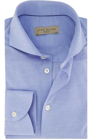 john miller Heren, Overhemden, Blauw, Maat: 6XL Katoen